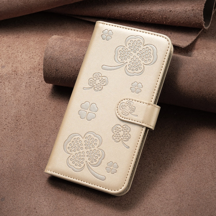 For Samsung Galaxy A36 Four-leaf Embossed Leather Phone Case