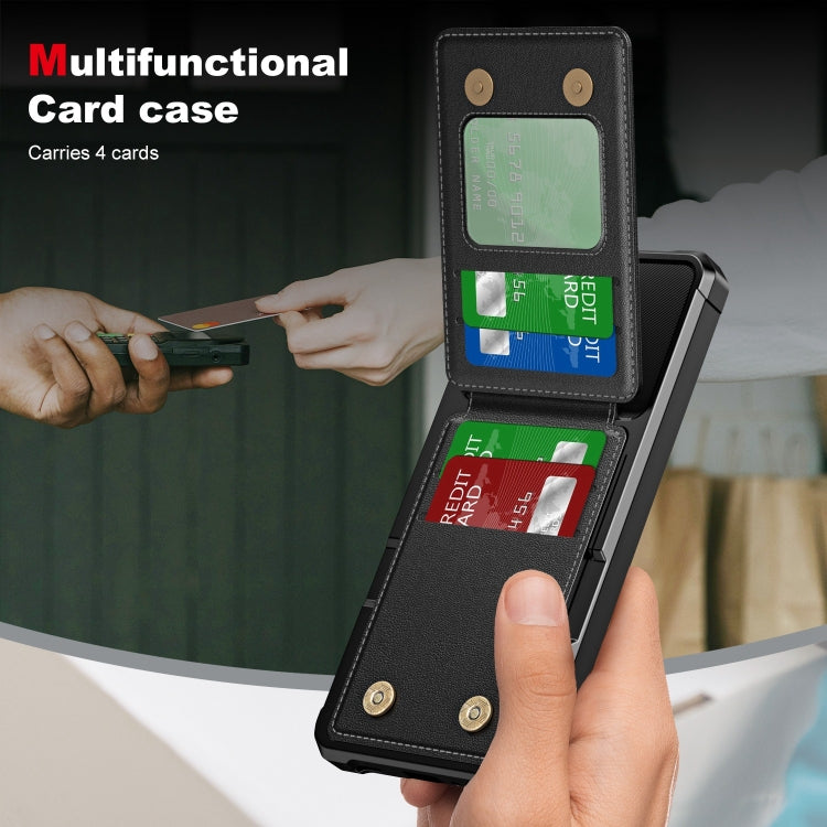 For Samsung Galaxy A15 Vertical Flip Card Bag Holder Leather Phone Case