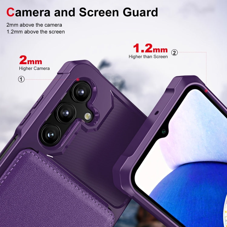 For Samsung Galaxy A15 Vertical Flip Card Bag Holder Leather Phone Case