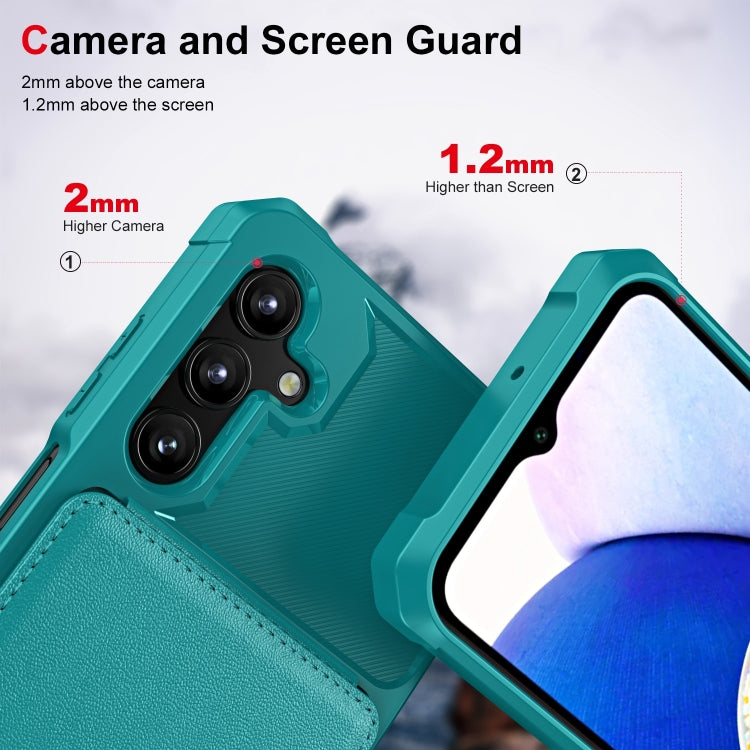 For Samsung Galaxy A15 Vertical Flip Card Bag Holder Leather Phone Case
