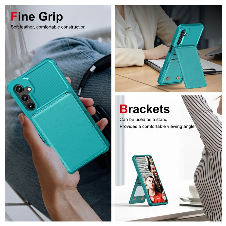 For Samsung Galaxy A15 Vertical Flip Card Bag Holder Leather Phone Case