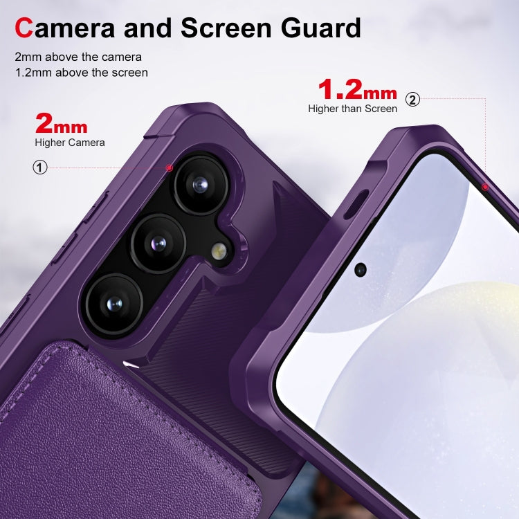 For Samsung Galaxy A55 5G Vertical Flip Card Bag Holder Leather Phone Case