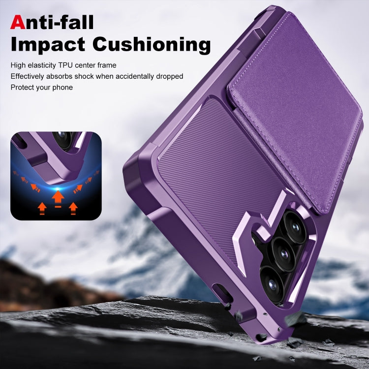 For Samsung Galaxy A55 5G Vertical Flip Card Bag Holder Leather Phone Case