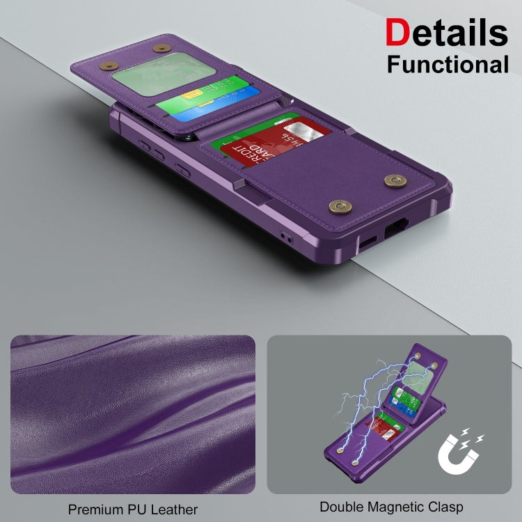 For Samsung Galaxy A55 5G Vertical Flip Card Bag Holder Leather Phone Case