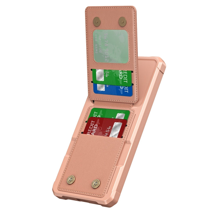 For Samsung Galaxy A55 5G Vertical Flip Card Bag Holder Leather Phone Case