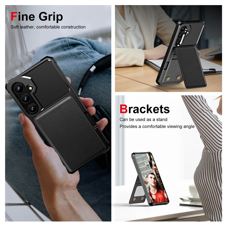 For Samsung Galaxy A35 5G Vertical Flip Card Bag Holder Leather Phone Case