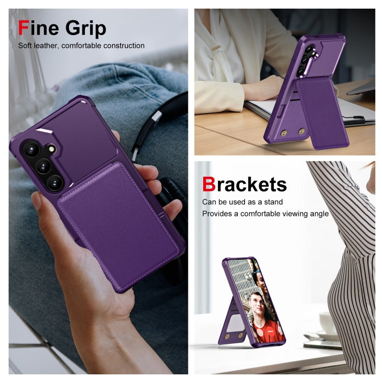 For Samsung Galaxy A35 5G Vertical Flip Card Bag Holder Leather Phone Case