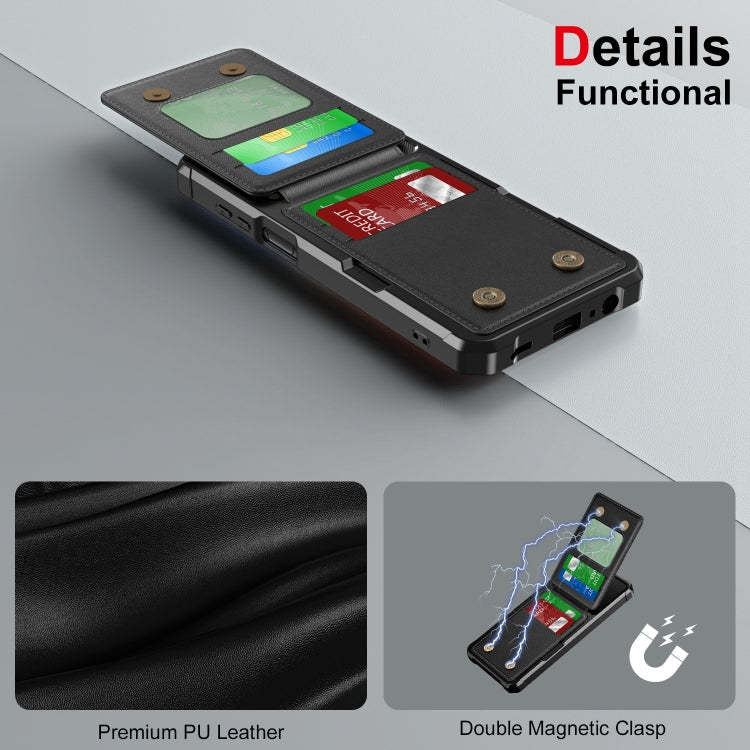 For Samsung Galaxy A24 4G Vertical Flip Card Bag Holder Leather Phone Case