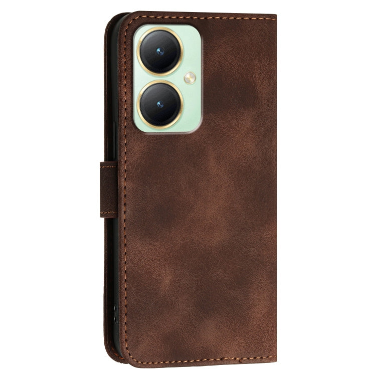 For vivo Y27 4G Global Grid Butterfly Embossed Pattern Leather Phone Case with Lanyard
