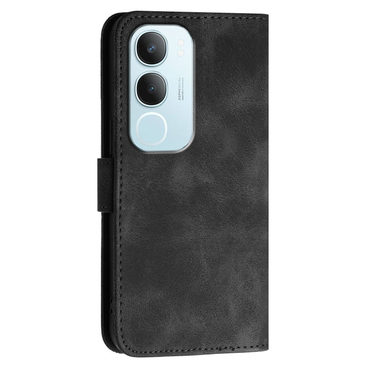 For vivo Y19s Global Grid Butterfly Embossed Pattern Leather Phone Case with Lanyard