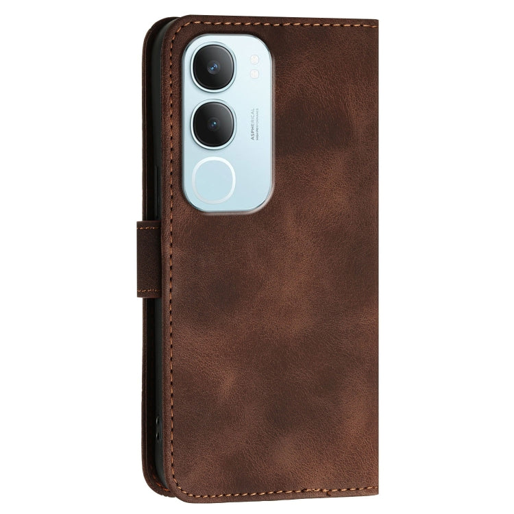 For vivo Y19s Global Grid Butterfly Embossed Pattern Leather Phone Case with Lanyard