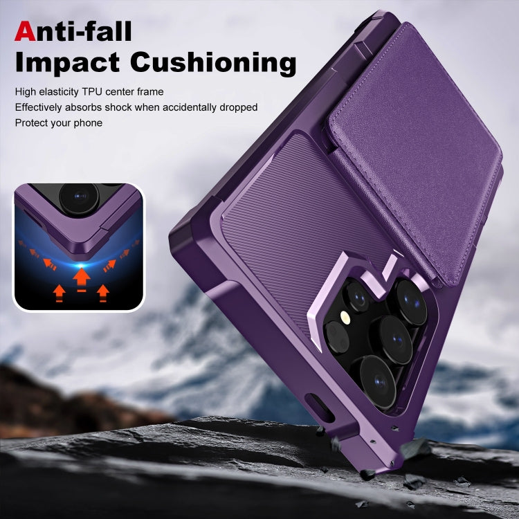 For Samsung Galaxy S24 Ultra 5G Vertical Flip Card Bag Holder Leather Phone Case