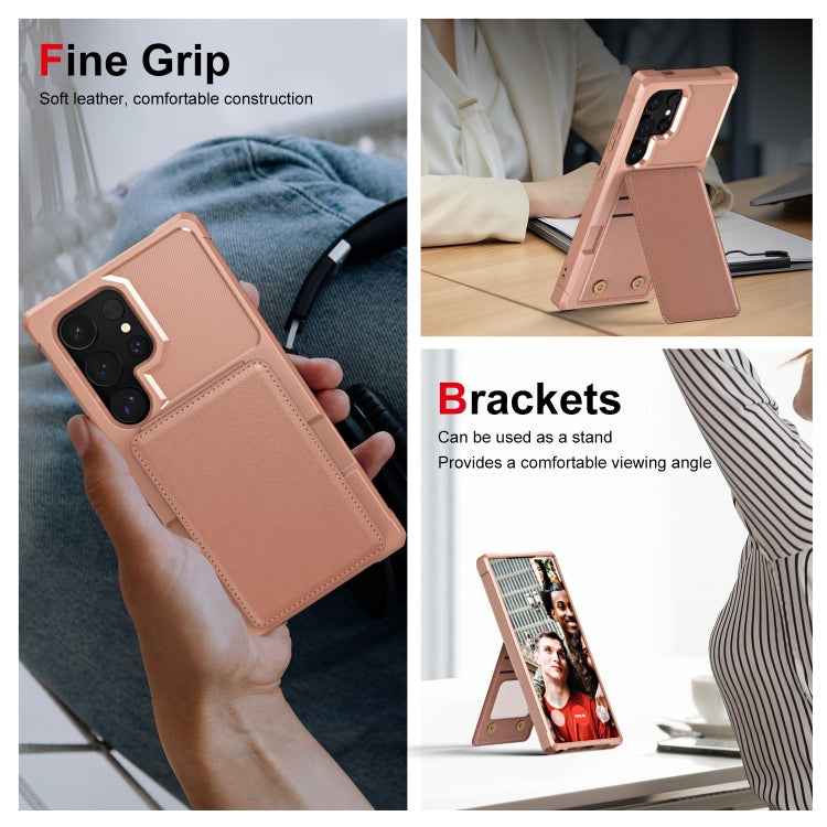 For Samsung Galaxy S24 Ultra 5G Vertical Flip Card Bag Holder Leather Phone Case