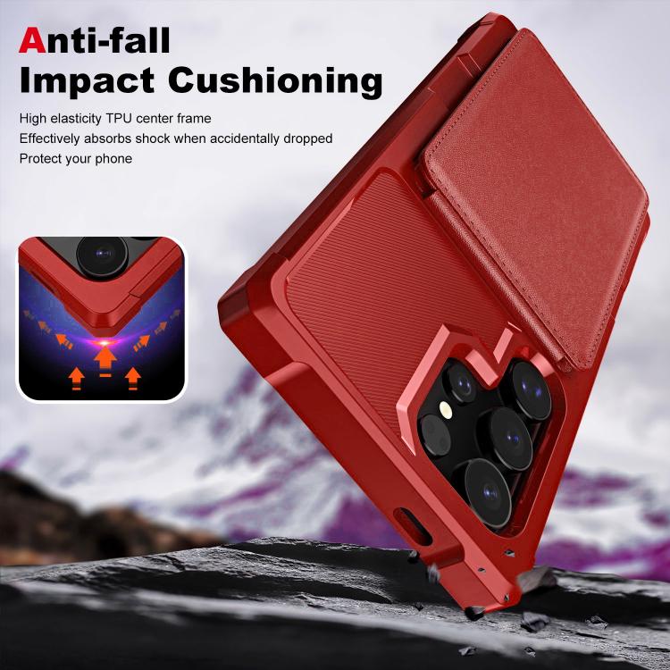 For Samsung Galaxy S24 Ultra 5G Vertical Flip Card Bag Holder Leather Phone Case