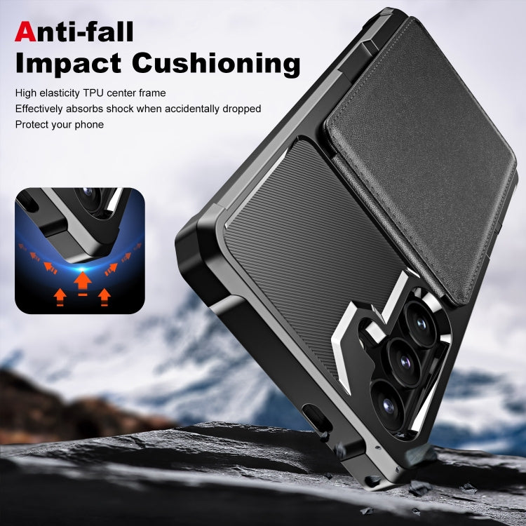 For Samsung Galaxy S24+ 5G Vertical Flip Card Bag Holder Leather Phone Case