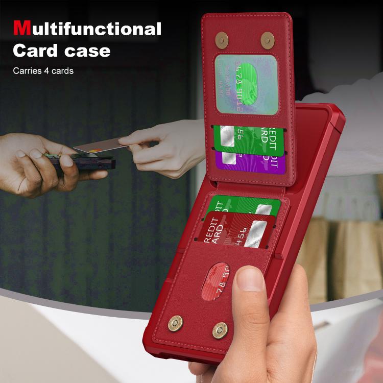 For Samsung Galaxy S24+ 5G Vertical Flip Card Bag Holder Leather Phone Case
