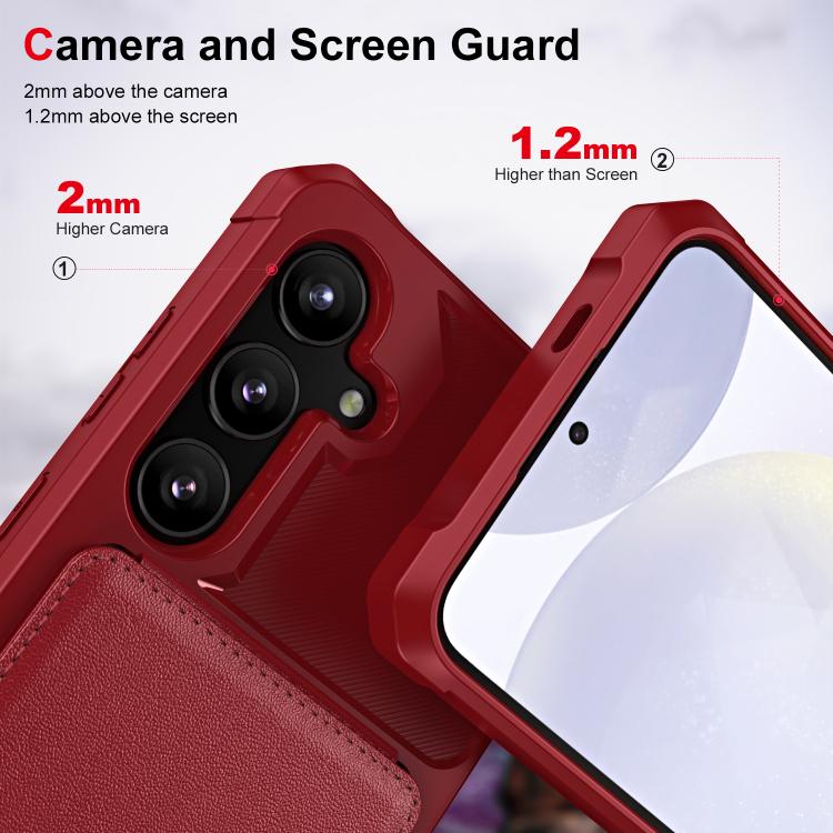 For Samsung Galaxy S24+ 5G Vertical Flip Card Bag Holder Leather Phone Case