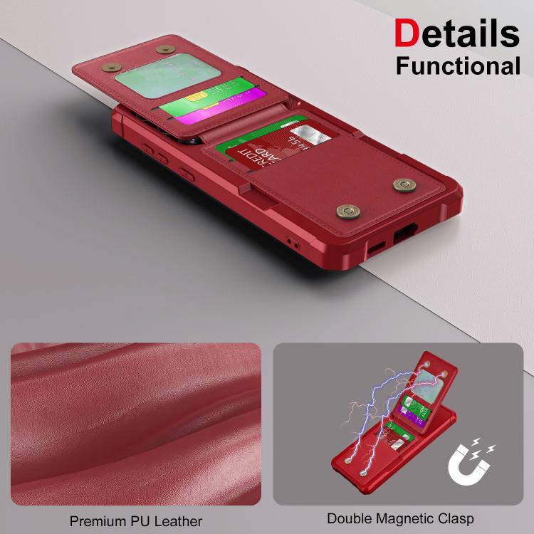For Samsung Galaxy S24+ 5G Vertical Flip Card Bag Holder Leather Phone Case