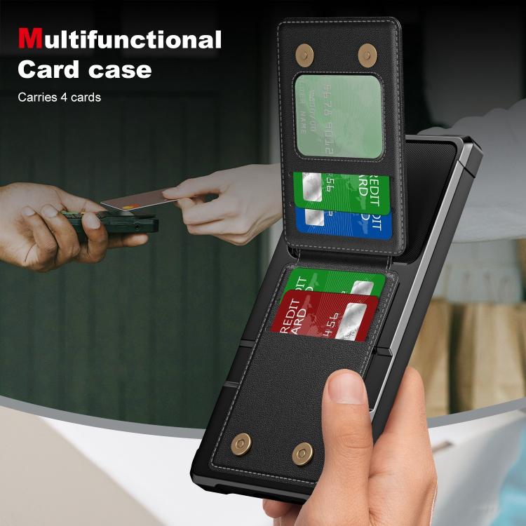 For Samsung Galaxy S25 Ultra 5G Vertical Flip Card Bag Holder Leather Phone Case