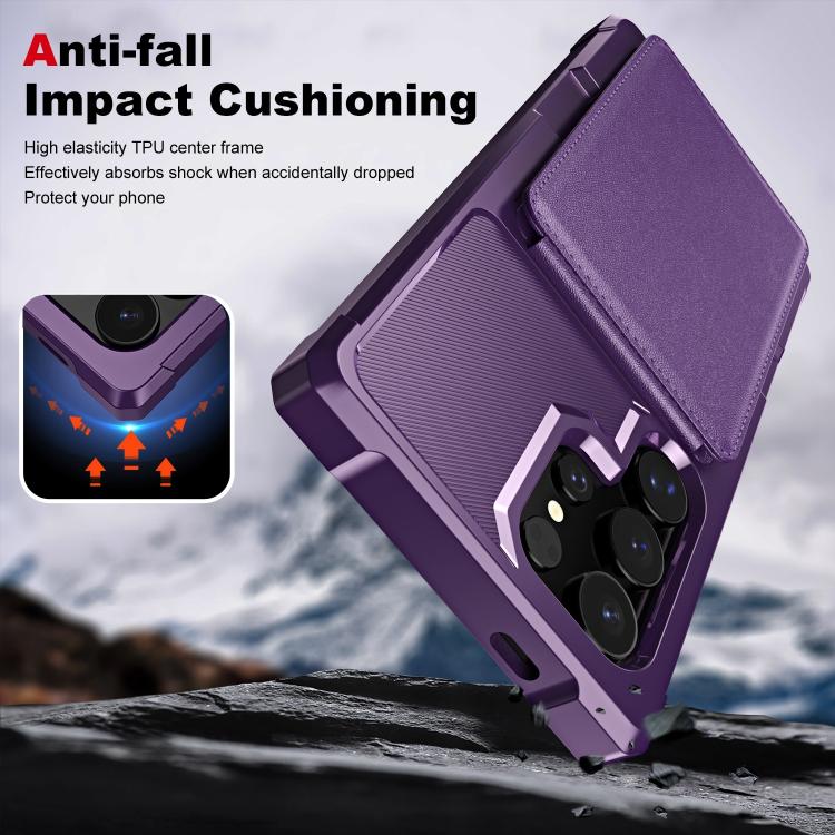 For Samsung Galaxy S25 Ultra 5G Vertical Flip Card Bag Holder Leather Phone Case