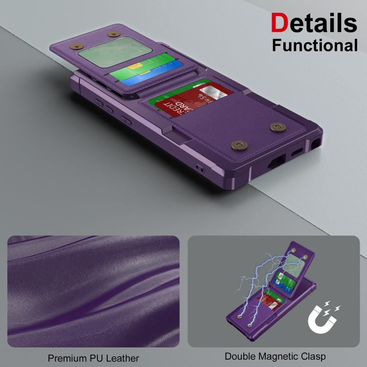 For Samsung Galaxy S25 Ultra 5G Vertical Flip Card Bag Holder Leather Phone Case