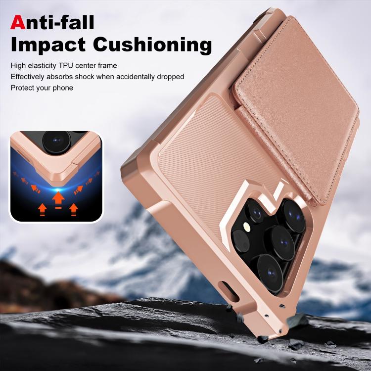 For Samsung Galaxy S25 Ultra 5G Vertical Flip Card Bag Holder Leather Phone Case