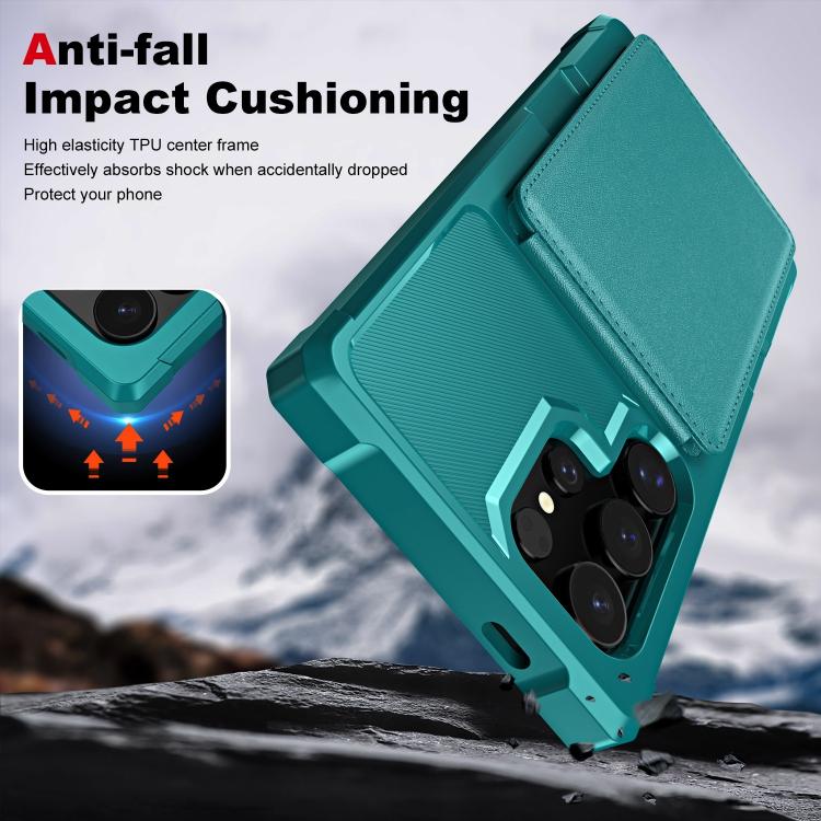 For Samsung Galaxy S25 Ultra 5G Vertical Flip Card Bag Holder Leather Phone Case