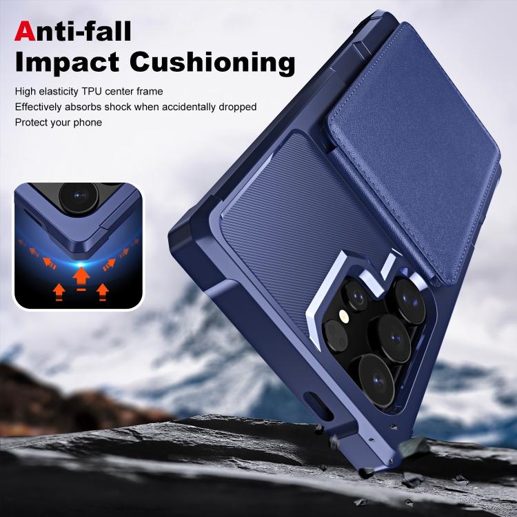 For Samsung Galaxy S25 Ultra 5G Vertical Flip Card Bag Holder Leather Phone Case