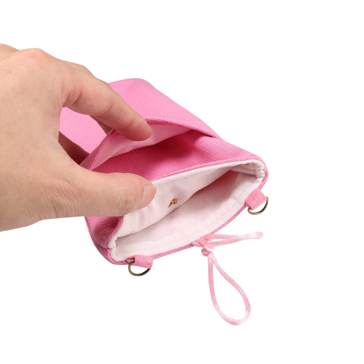 Universal Double Pocket Linen Mobile Phone Storage Shoulder Bag for iPhone 12 / 12 Pro / 12 Pro Max / Below 6.9 inch Smart Phones