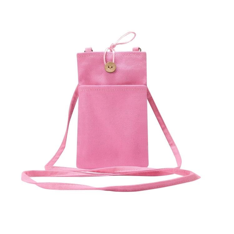 Universal Double Pocket Linen Mobile Phone Storage Shoulder Bag for iPhone 12 / 12 Pro / 12 Pro Max / Below 6.9 inch Smart Phones