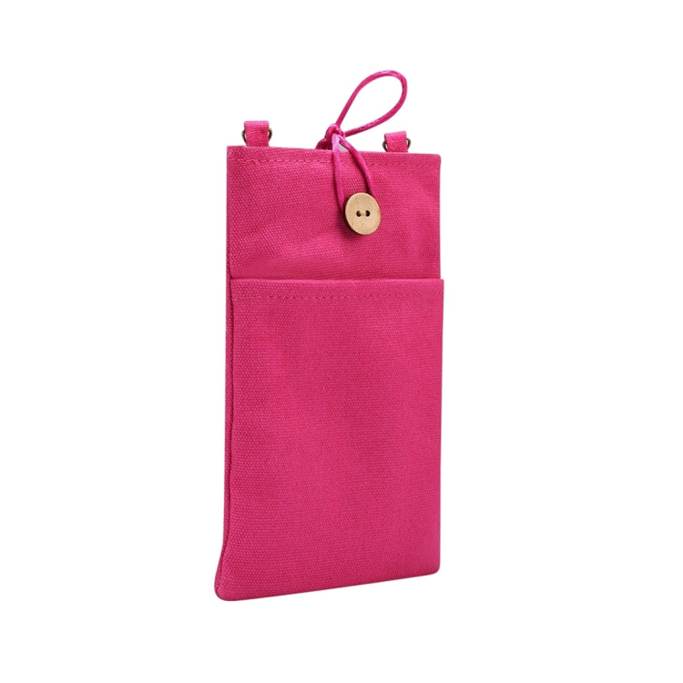 Universal Double Pocket Linen Mobile Phone Storage Shoulder Bag for iPhone 12 / 12 Pro / 12 Pro Max / Below 6.9 inch Smart Phones