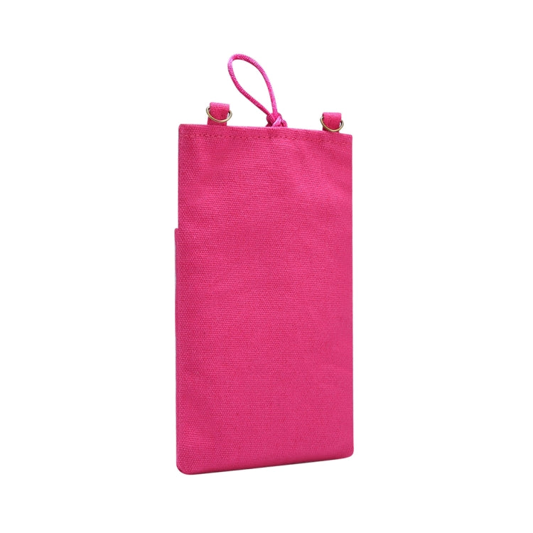 Universal Double Pocket Linen Mobile Phone Storage Shoulder Bag for iPhone 12 / 12 Pro / 12 Pro Max / Below 6.9 inch Smart Phones