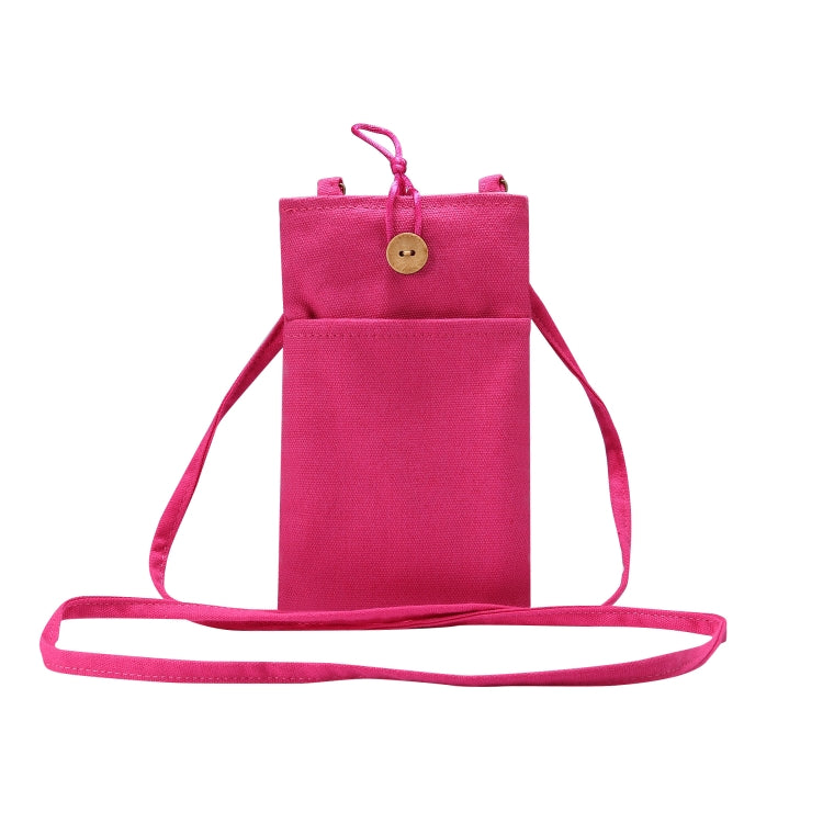 Universal Double Pocket Linen Mobile Phone Storage Shoulder Bag for iPhone 12 / 12 Pro / 12 Pro Max / Below 6.9 inch Smart Phones