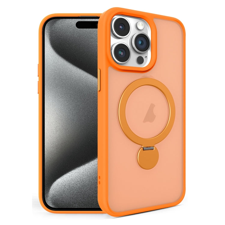 For iPhone 15 Pro Max 360 Degree Rotating MagSafe Magnetic Bracket Frosted Phone Case