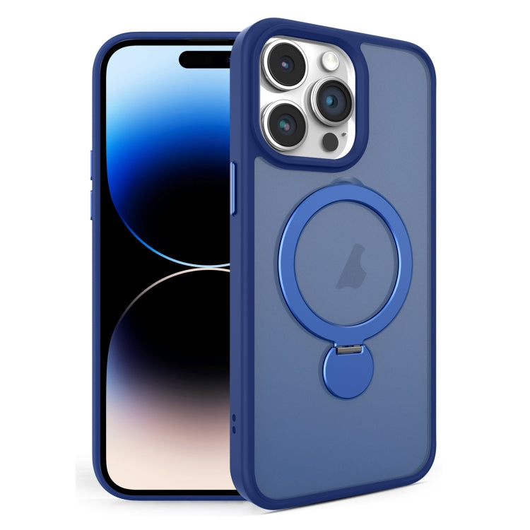 For iPhone 14 Pro 360 Degree Rotating MagSafe Magnetic Bracket Frosted Phone Case