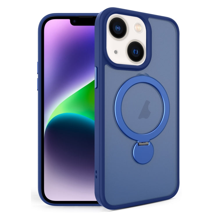 For iPhone 14 360 Degree Rotating MagSafe Magnetic Bracket Frosted Phone Case