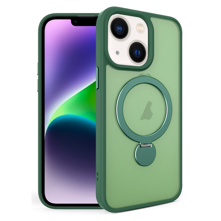 For iPhone 14 360 Degree Rotating MagSafe Magnetic Bracket Frosted Phone Case