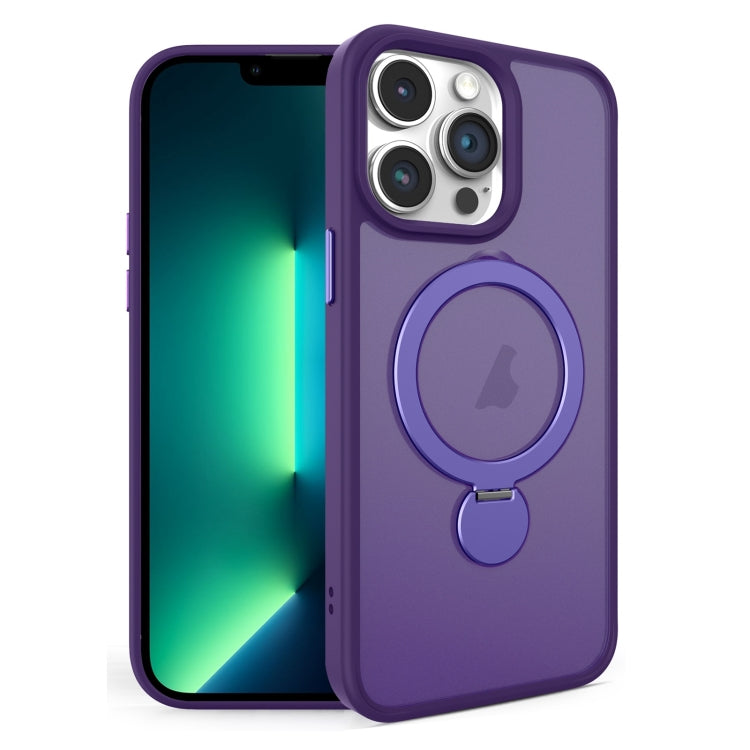 For iPhone 13 Pro Max 360 Degree Rotating MagSafe Magnetic Bracket Frosted Phone Case