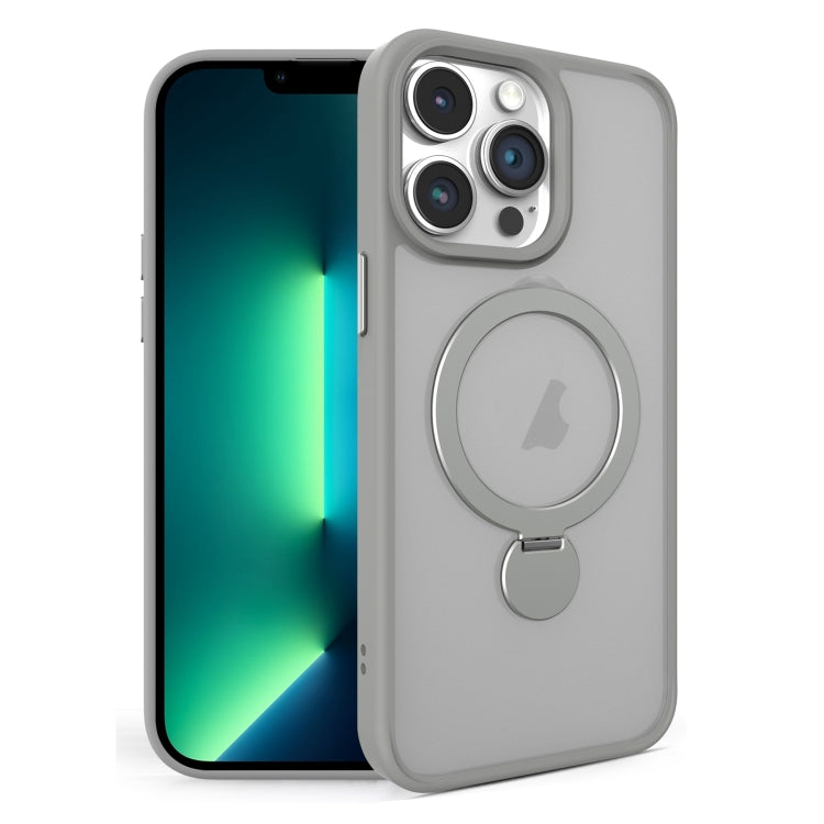 For iPhone 13 Pro Max 360 Degree Rotating MagSafe Magnetic Bracket Frosted Phone Case