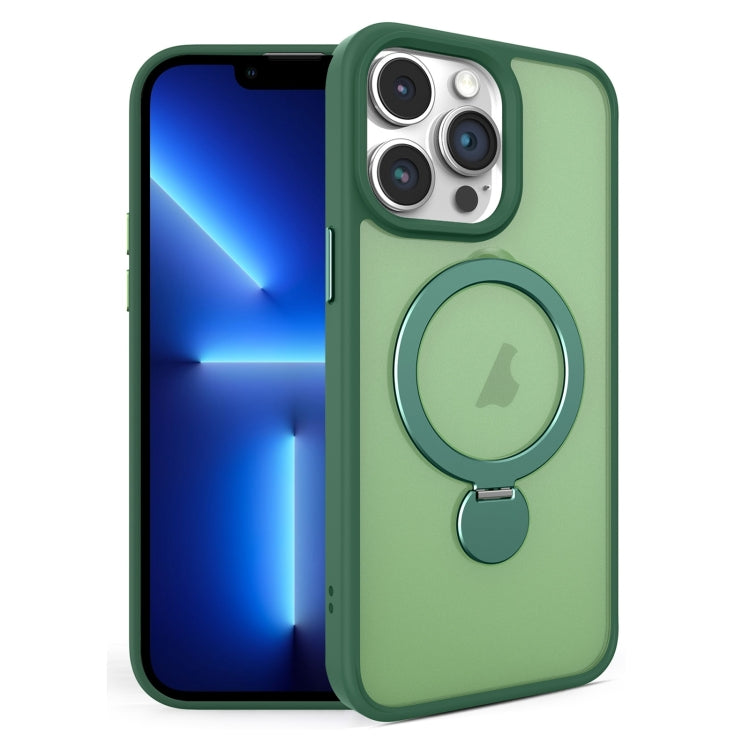 For iPhone 13 Pro 360 Degree Rotating MagSafe Magnetic Bracket Frosted Phone Case