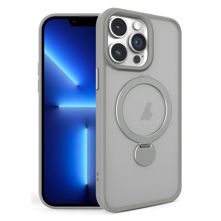 For iPhone 13 Pro 360 Degree Rotating MagSafe Magnetic Bracket Frosted Phone Case