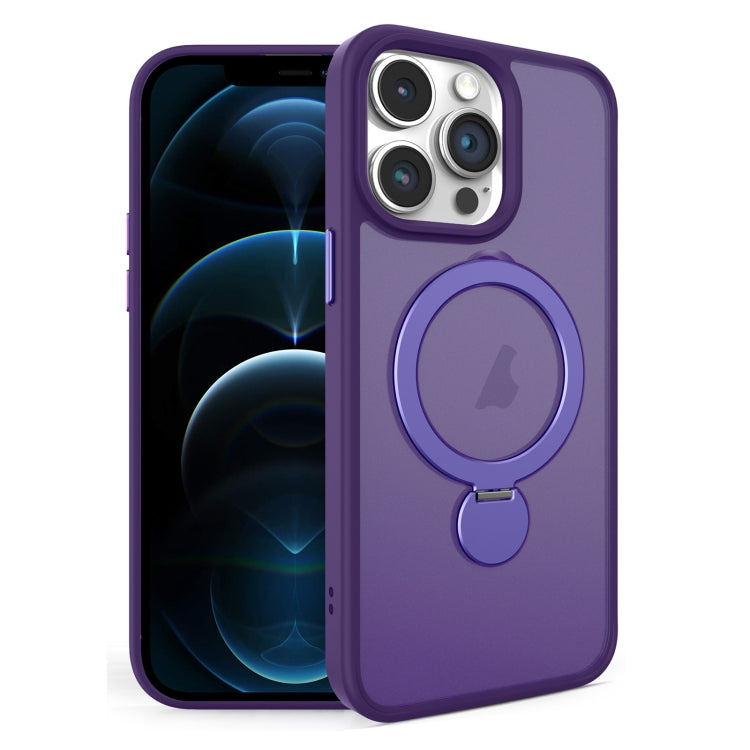 For iPhone 12 Pro Max 360 Degree Rotating MagSafe Magnetic Bracket Frosted Phone Case