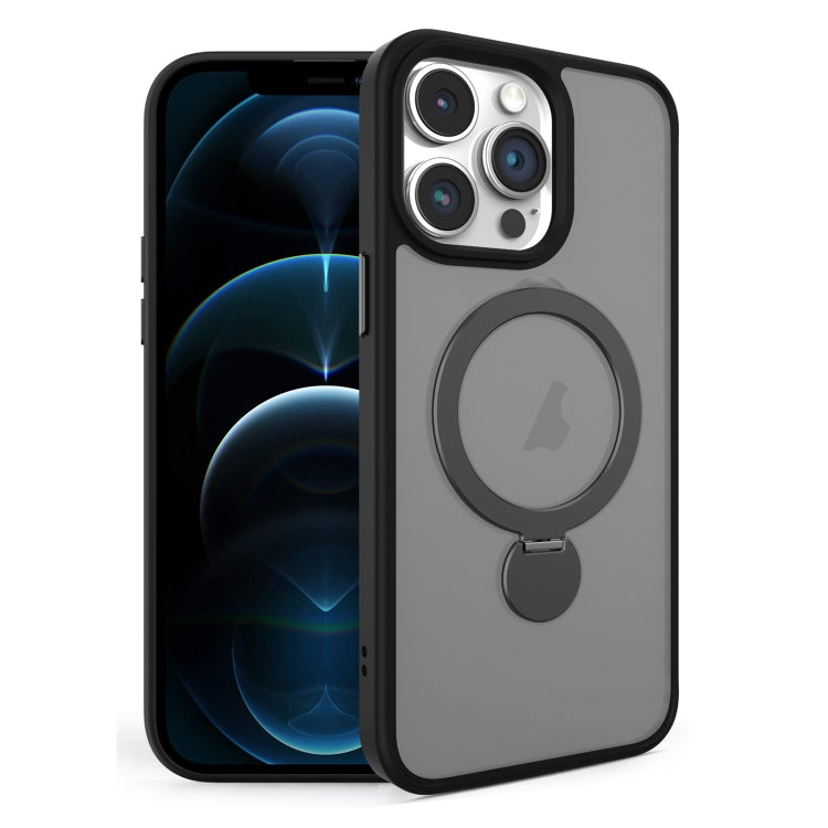 For iPhone 12 Pro Max 360 Degree Rotating MagSafe Magnetic Bracket Frosted Phone Case