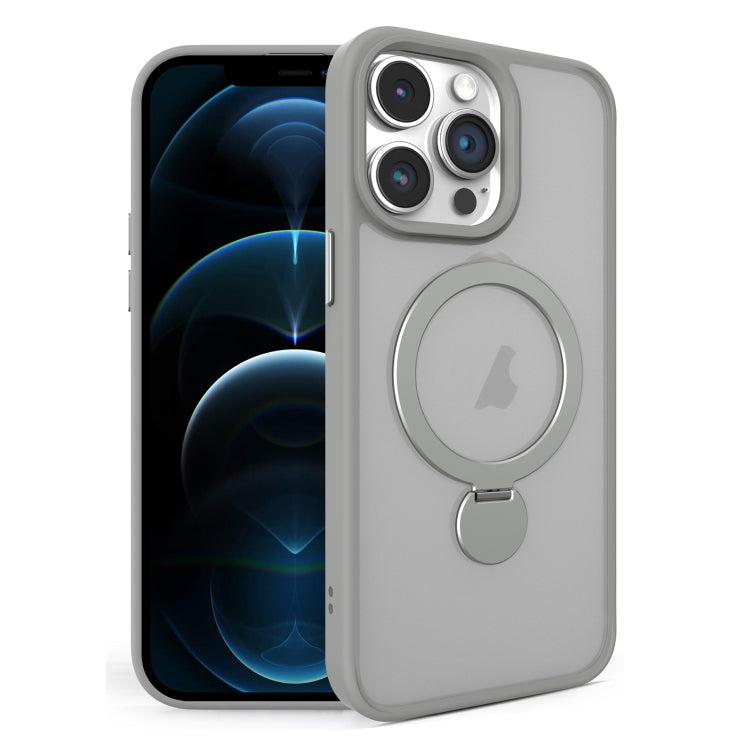 For iPhone 12 Pro Max 360 Degree Rotating MagSafe Magnetic Bracket Frosted Phone Case