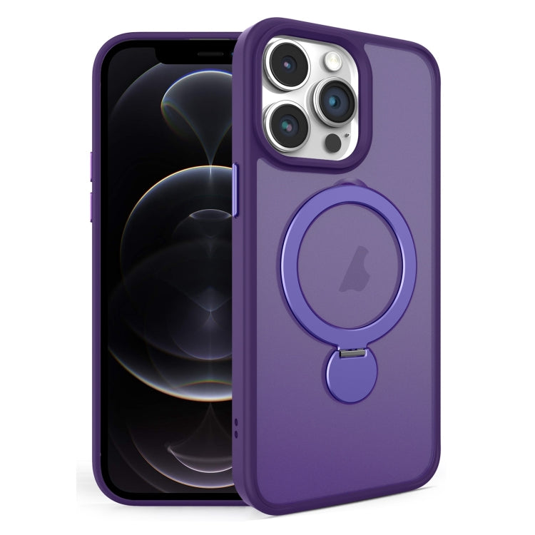 For iPhone 12 Pro 360 Degree Rotating MagSafe Magnetic Bracket Frosted Phone Case
