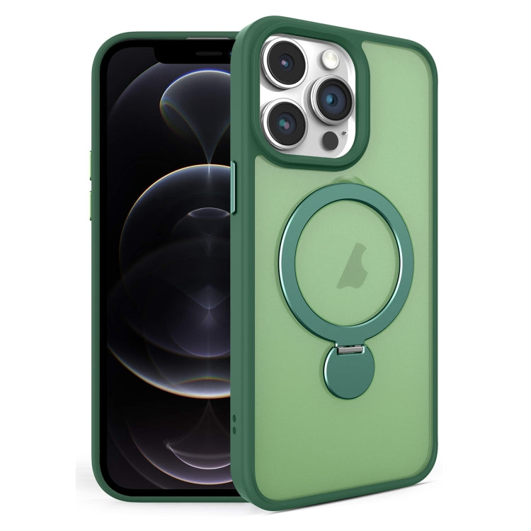 For iPhone 12 Pro 360 Degree Rotating MagSafe Magnetic Bracket Frosted Phone Case
