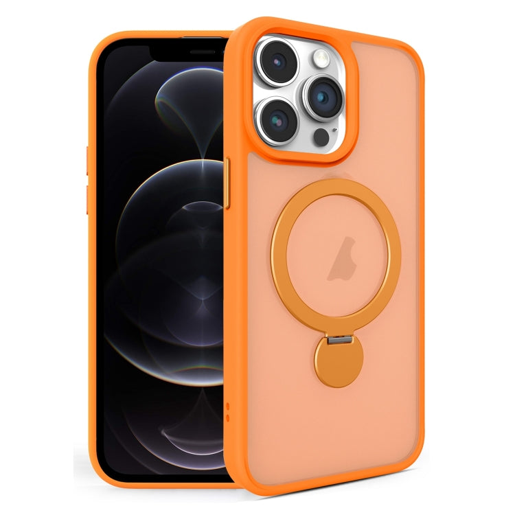 For iPhone 12 Pro 360 Degree Rotating MagSafe Magnetic Bracket Frosted Phone Case