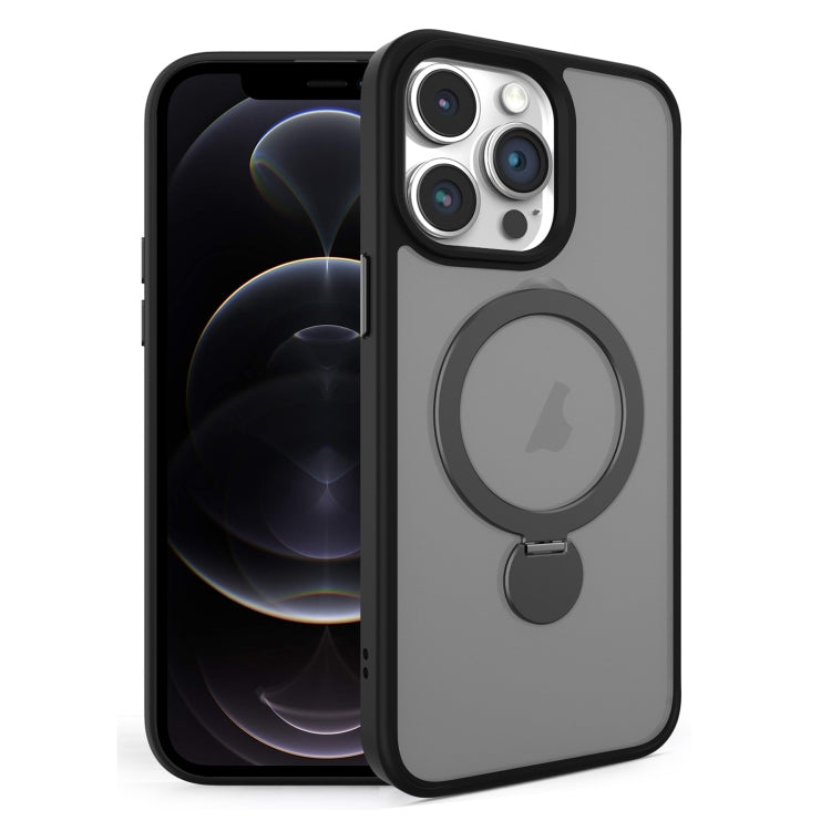 For iPhone 12 Pro 360 Degree Rotating MagSafe Magnetic Bracket Frosted Phone Case