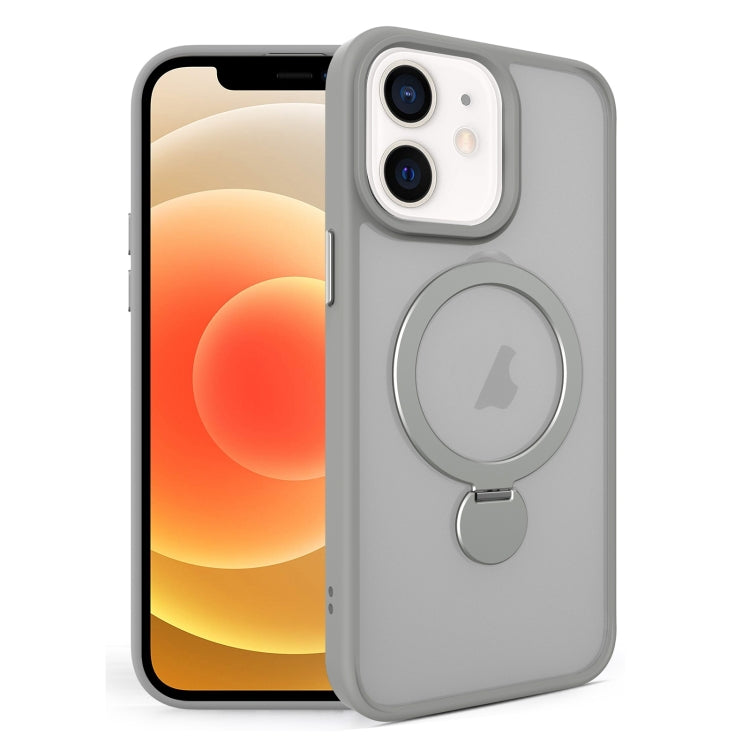 For iPhone 12 360 Degree Rotating MagSafe Magnetic Bracket Frosted Phone Case