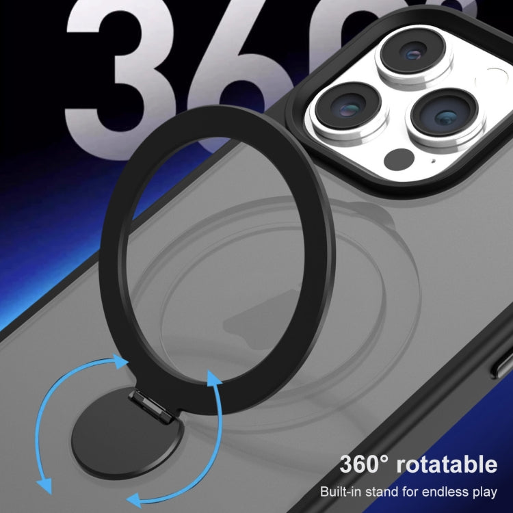 For iPhone 14 Pro Max 360 Degree Rotating MagSafe Magnetic Bracket Frosted Phone Case